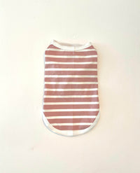Sunset Stripes Pink & White Striped Dog Shirt โ Lightweight & Breathable Dog Tee for Stylish Pups - Sharper Barker